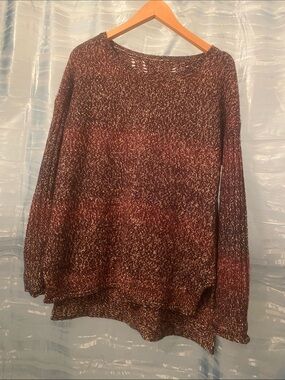 Cozy Marled Crewneck Sweater - Wine Maroon Women’s Large